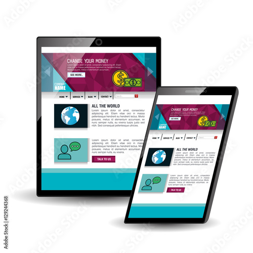 Website template in electronic devices vector illustration design