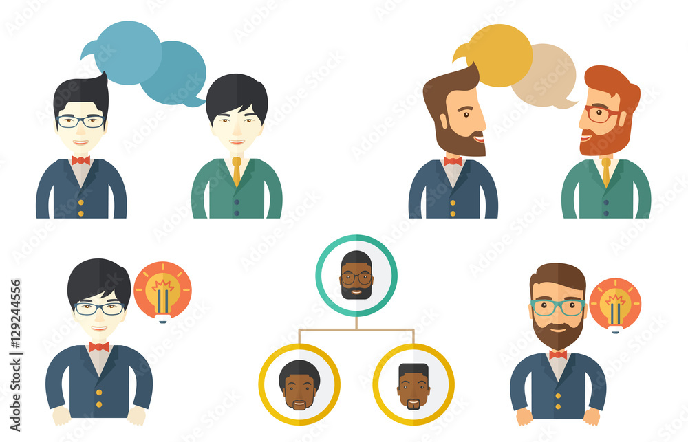 Vector set of illustrations with business people. Vector set of illustrations with business people.