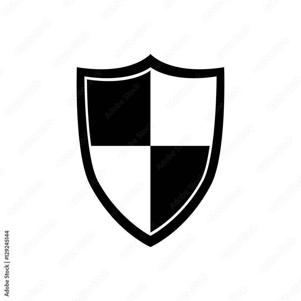 Shield icon. Security system warning protection and danger theme. Isolated design. Vector illustration Shield icon. Security system warning protection and danger theme. Isolated design. Vector illustration