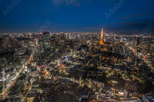 Photography Night view of Tokyo in Japan cityscape Tokyo tower