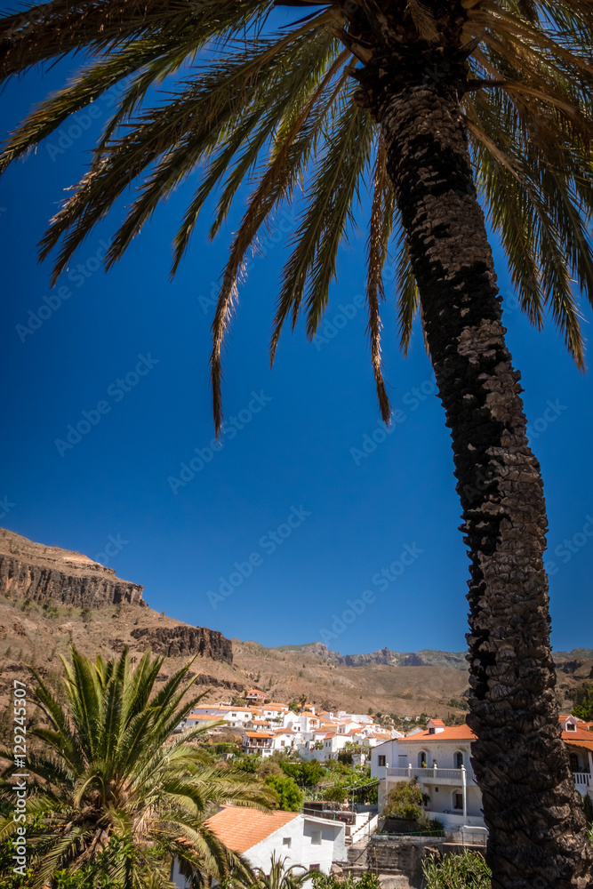 Picturesque Fataga town in Gran Canaria