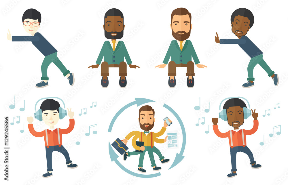 Vector set of illustrations with business people. Vector set of illustrations with business people.