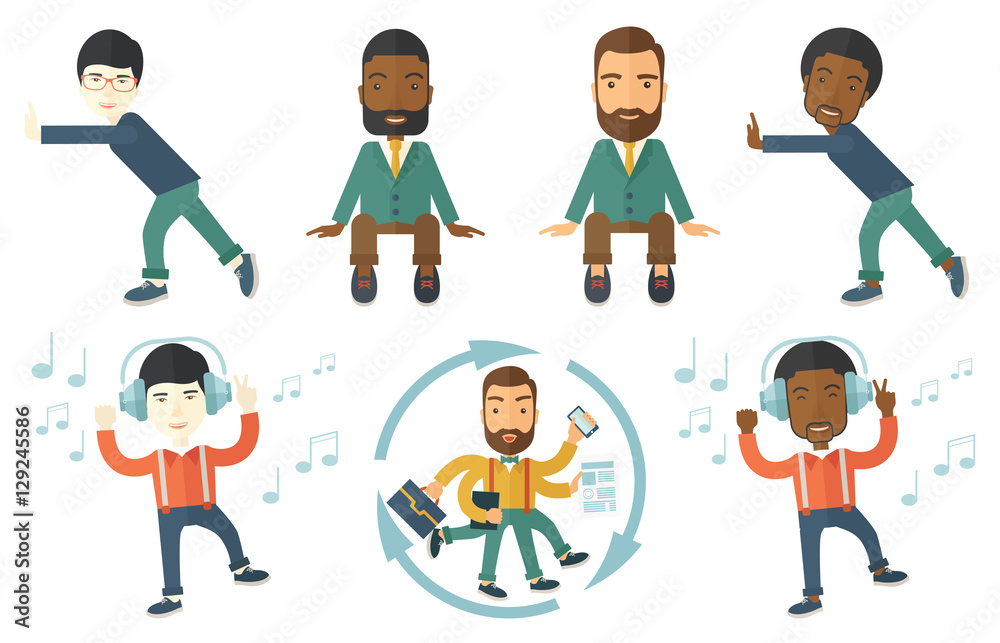 Vector set of illustrations with business people.