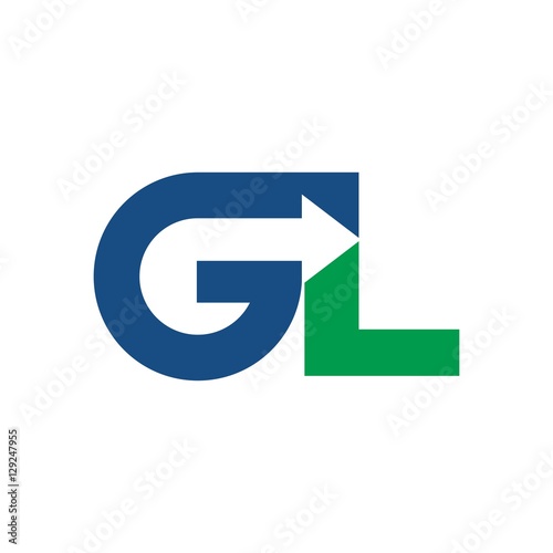 GL logo vector. arrow logo. 