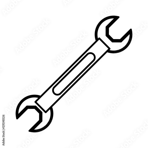 Wrench icon. Tool instrument repair and construction theme. Isolated design. Vector illustration