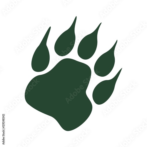 bear foot print logo. bear paw logo.