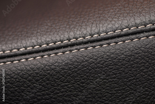 Bilde på lerret Leather background. Detail of car interior. Macro.