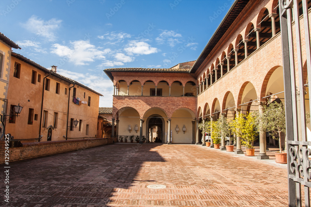 ancient church corridor in Siena