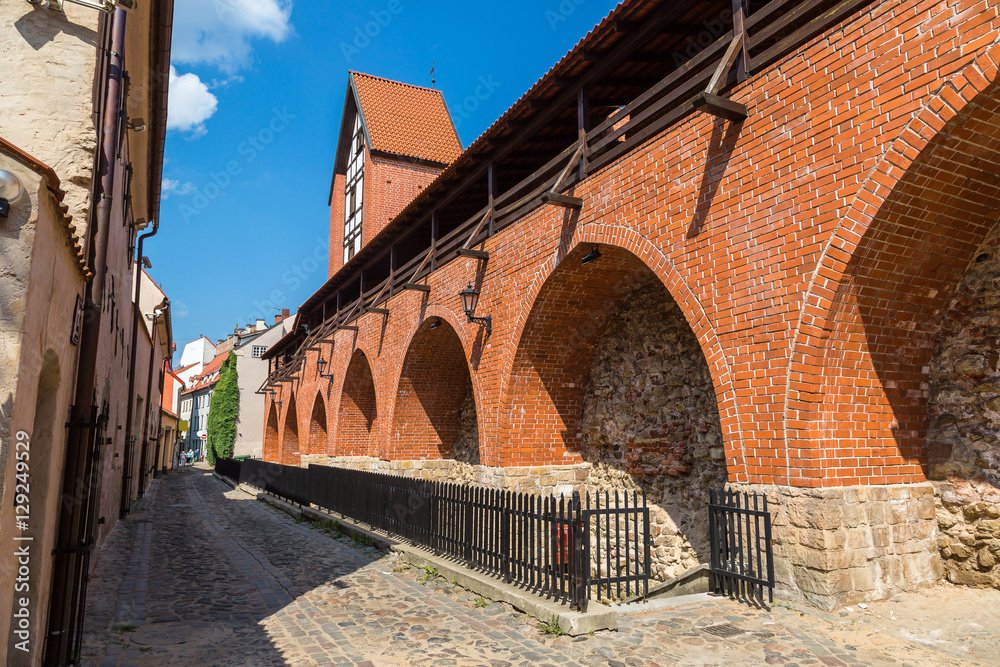 Wall of medieval fortress in Riga