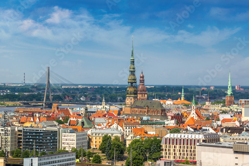 Panoramic aerial view of Riga
