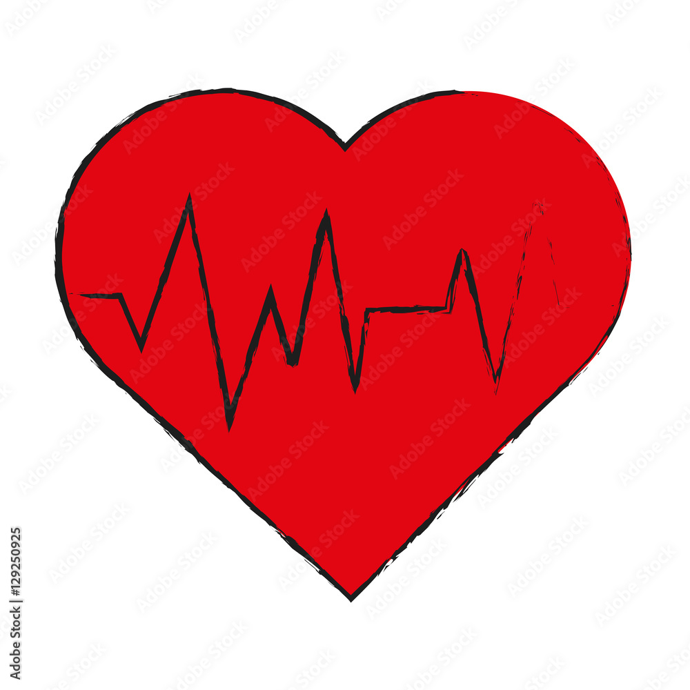 Heart with pulse icon. Medical health care hospital and emergency theme. Isolated design. Vector illustration Heart with pulse icon. Medical health care hospital and emergency theme. Isolated design. Vector illustration