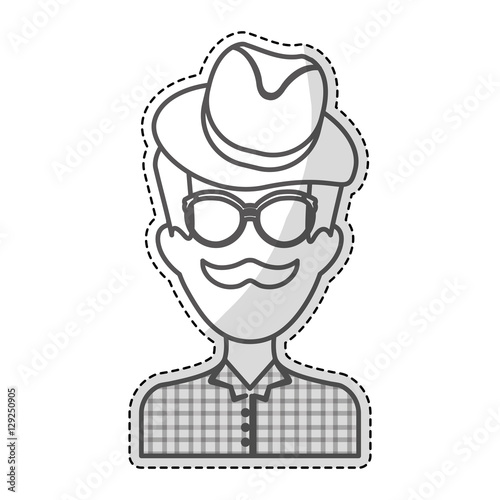 hipster man icon image vector illustration design 