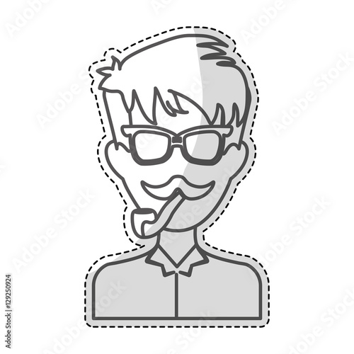 hipster man icon image vector illustration design 