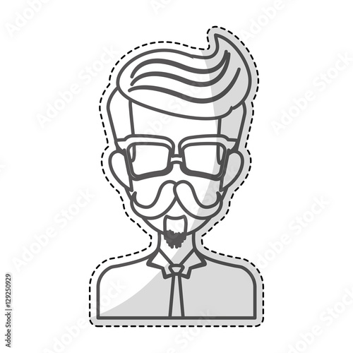 hipster man icon image vector illustration design 