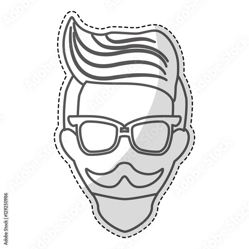 hipster man icon image vector illustration design 