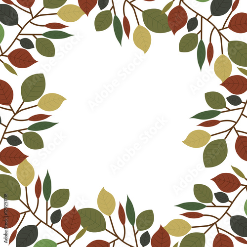 Leaves frame icon. Plant floral garden decoration and ornament theme. Isolated design. Vector illustration