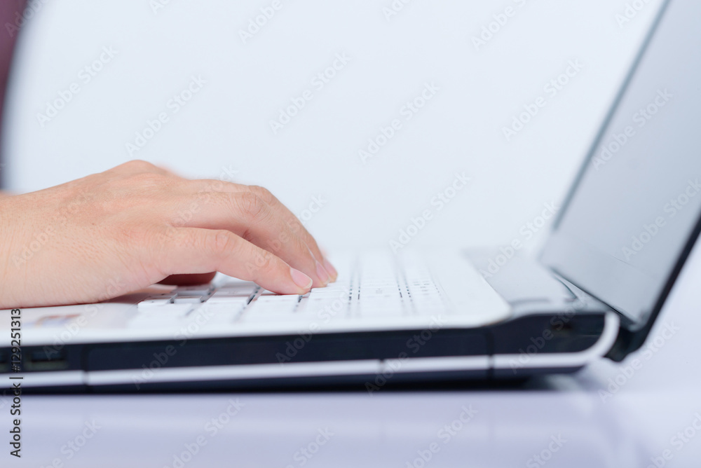 Typing on laptop. Typing on laptop.