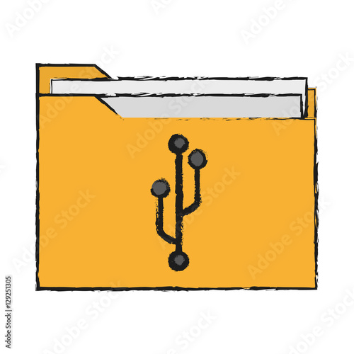 File icon. Folder document data archive and storage theme. Isolated design. Vector illustration
