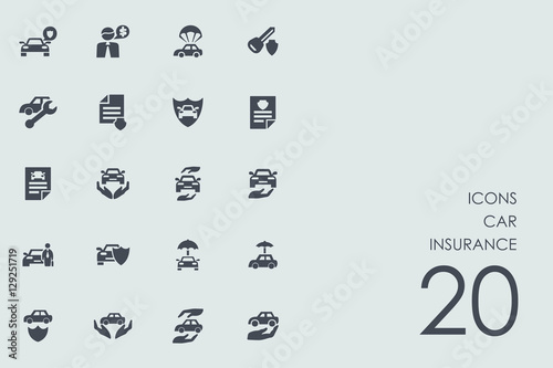 Set of car insurance icons