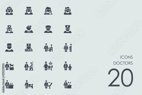 Set of doctors icons