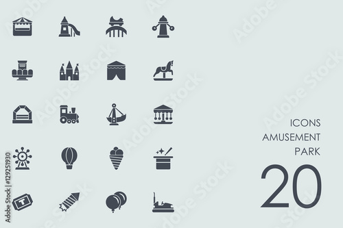 Set of amusement park icons