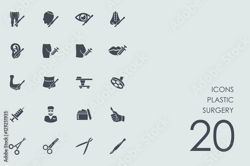 Set of plastic surgery icons
