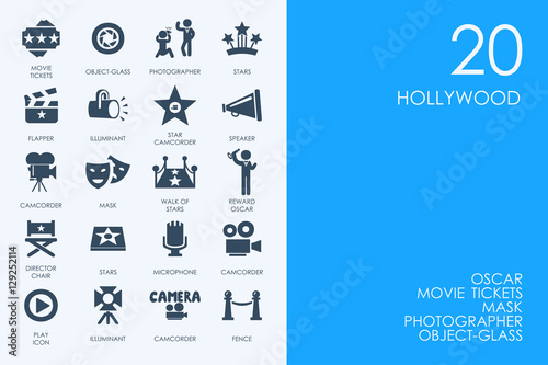 Set of Hollywood icons