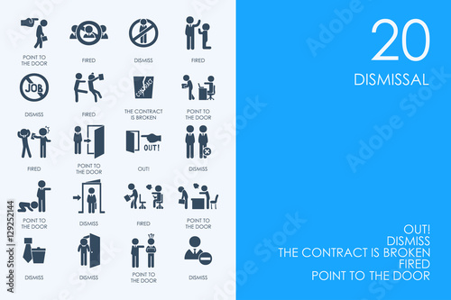 Set of dismissal icons