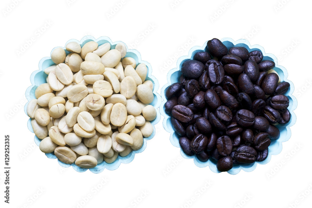 coffee beans on cup coffee beans on cup
