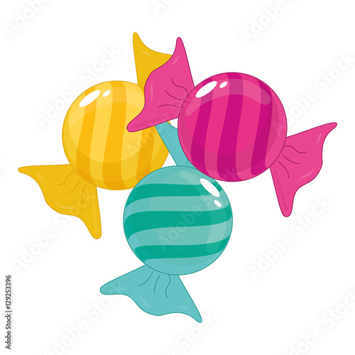 wrapped candy icon image vector illustration design 