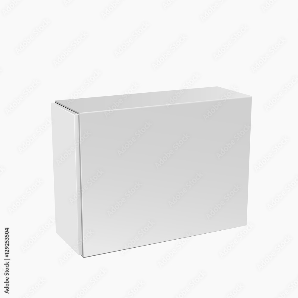Fototapeta premium White Product Package Box Illustration Isolated On White Backgro