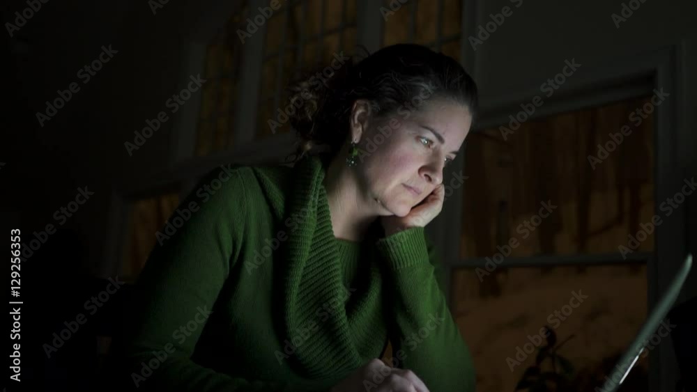 A woman using a laptop computer A woman using a laptop computer