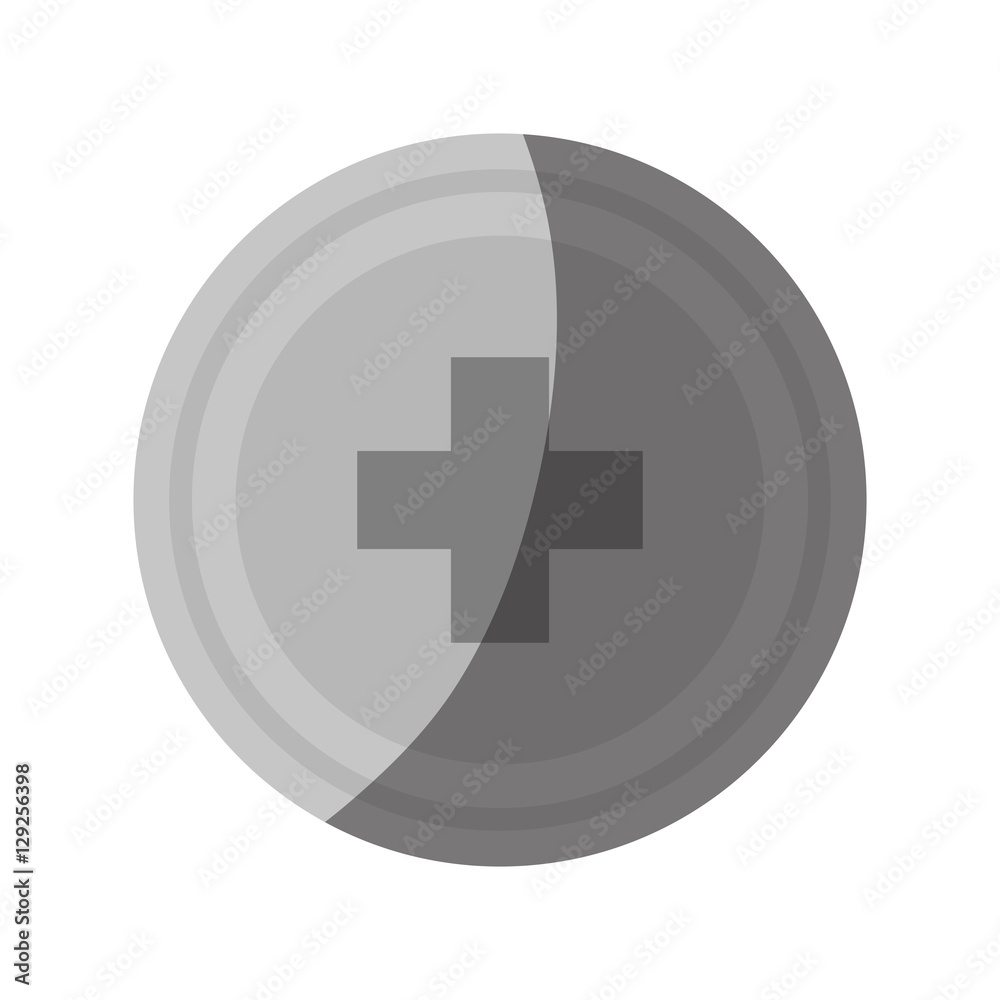 Cross inside button icon. Medical health care hospital and emergency theme. Isolated design. Vector illustration Cross inside button icon. Medical health care hospital and emergency theme. Isolated design. Vector illustration