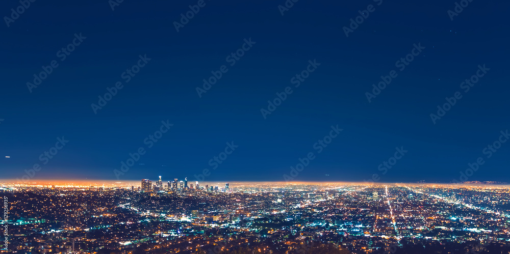 Fototapeta Panoramę miasta Los Angeles w nocy