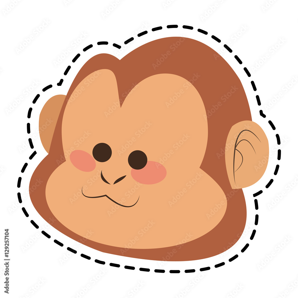 Monkey cartoon icon. Animal wildlife aple and wild theme. Isolated design. Vector illustration Monkey cartoon icon. Animal wildlife aple and wild theme. Isolated design. Vector illustration