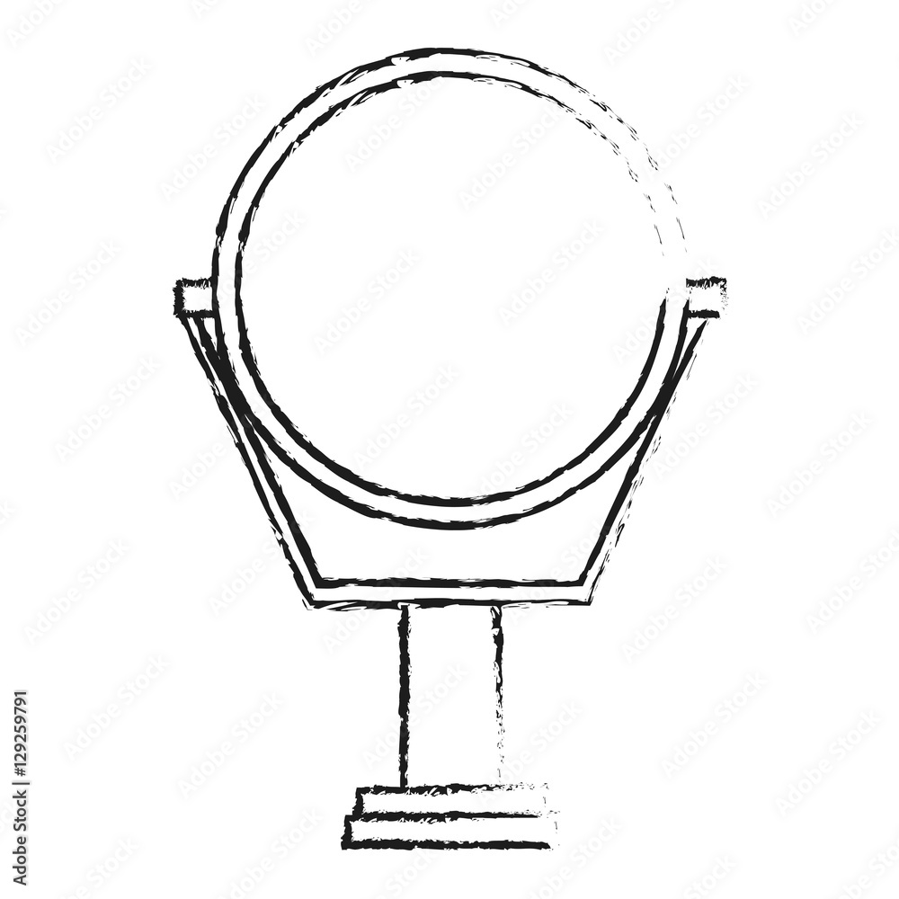 Mirror icon. Hair salon supply utensil and barbershop theme. Isolated design. Vector illustration