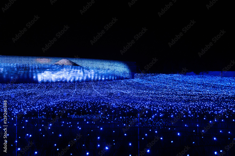 Obraz premium The sea of light in Nabana no Sato garden at night in winter, Ja