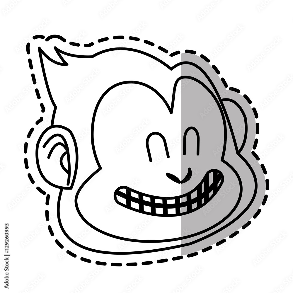 Monkey cartoon icon. Animal wildlife aple and wild theme. Isolated design. Vector illustration Monkey cartoon icon. Animal wildlife aple and wild theme. Isolated design. Vector illustration