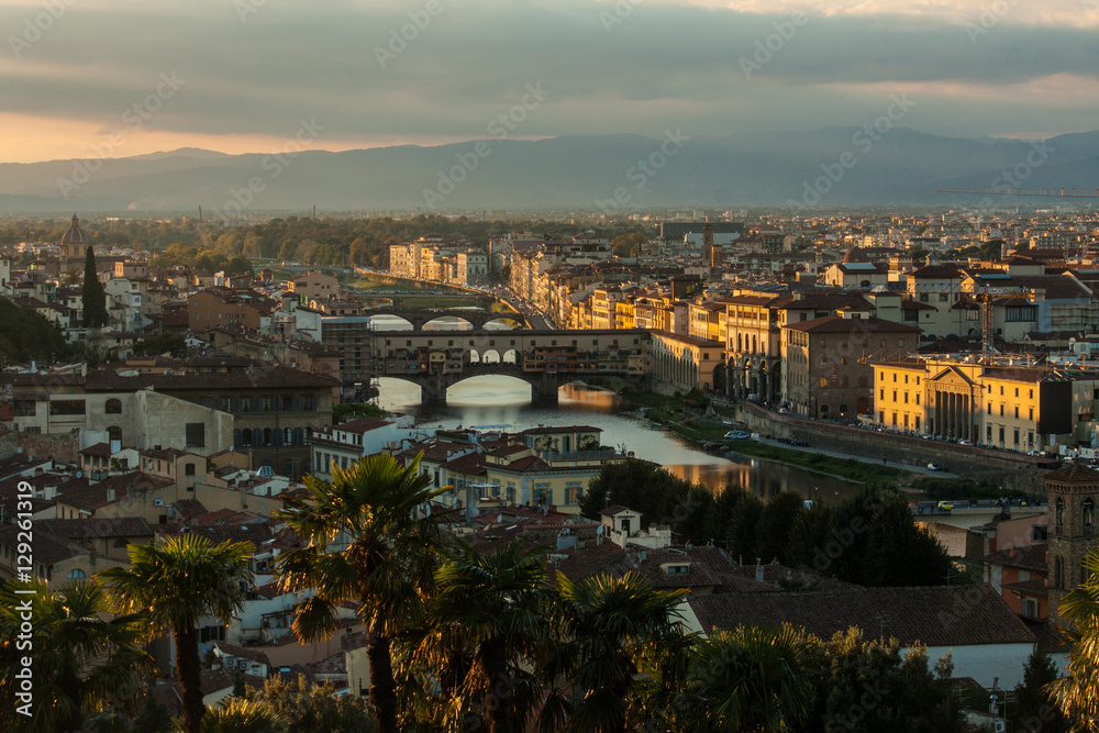 sunset view of Florence from Piazzale Michelangelo