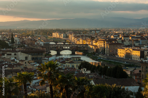 sunset view of Florence from Piazzale Michelangelo
