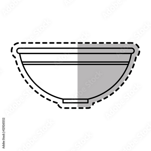 Bowl icon. Hair salon supply utensil and barbershop theme. Isolated design. Vector illustration