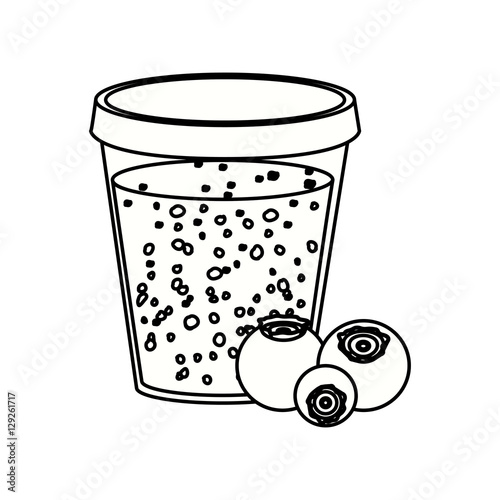 Blueberry juice icon. Smoothie drink beverage and fruit theme. Isolated design. Vector illustration