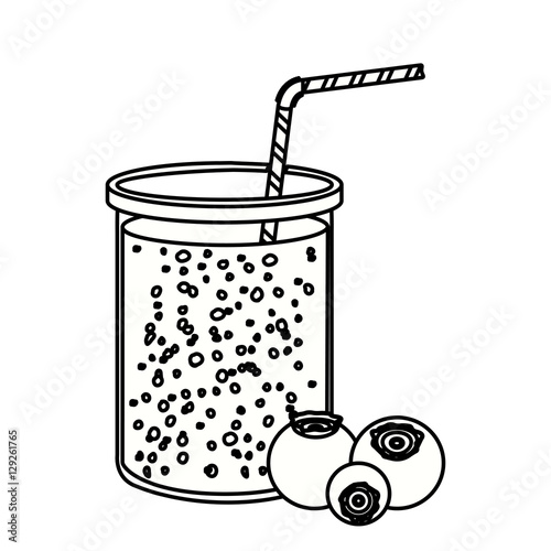 Blueberry juice icon. Smoothie drink beverage and fruit theme. Isolated design. Vector illustration