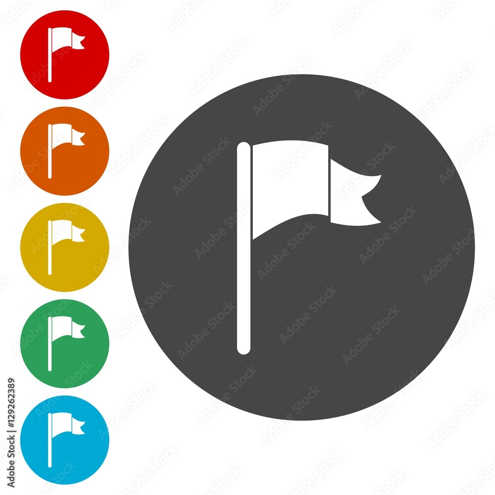 Flag marker icon for web and mobile, Flag vector icon Flag marker icon for web and mobile, Flag vector icon