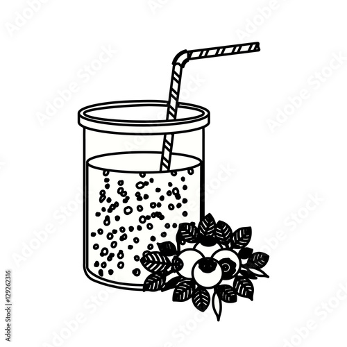 Blueberry juice icon. Smoothie drink beverage and fruit theme. Isolated design. Vector illustration