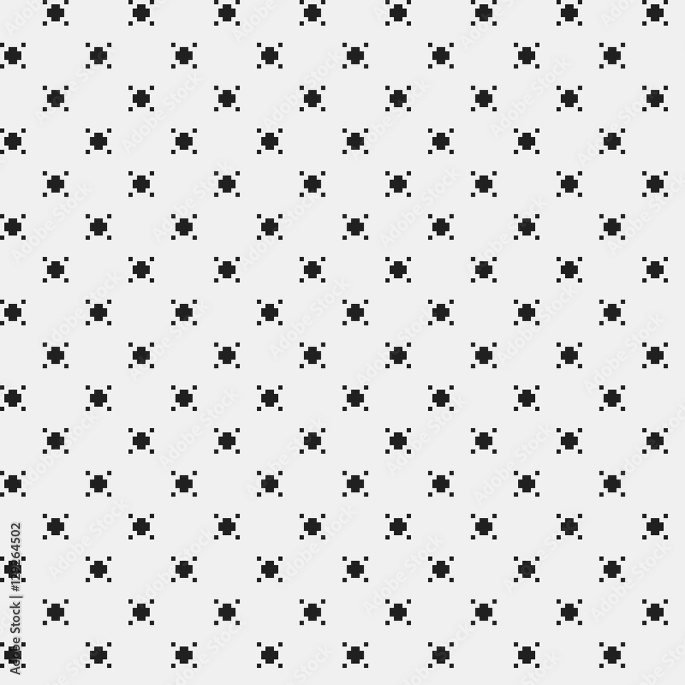 Simple pixelated pattern with monochrome geometric shapes. Useful for textile and interior design. Strict neutral style. Simple pixelated pattern with monochrome geometric shapes. Useful for textile and interior design. Strict neutral style.
