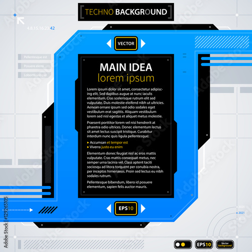 Modern text background template. Futuristic techno business style. Useful for annual reports, presentations and advertising.