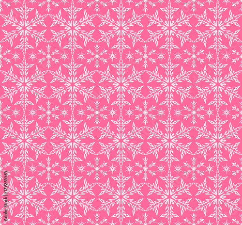 New year's wrapping paper. Decorative Christmas pattern. Pink Background. Vector image