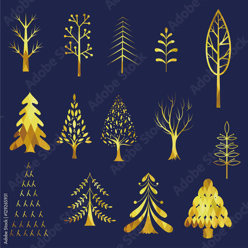 Christmas greeting trees design