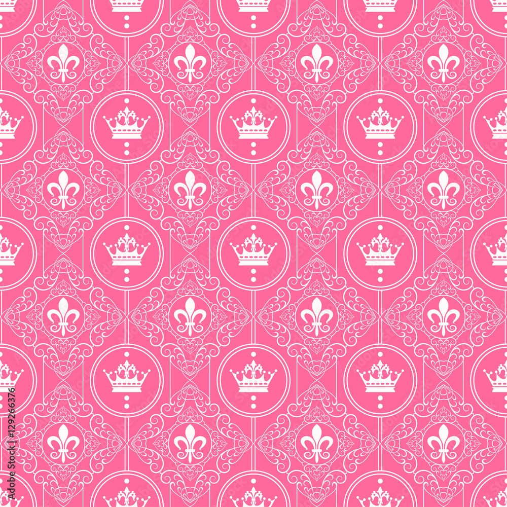 Seamless floral pink pattern